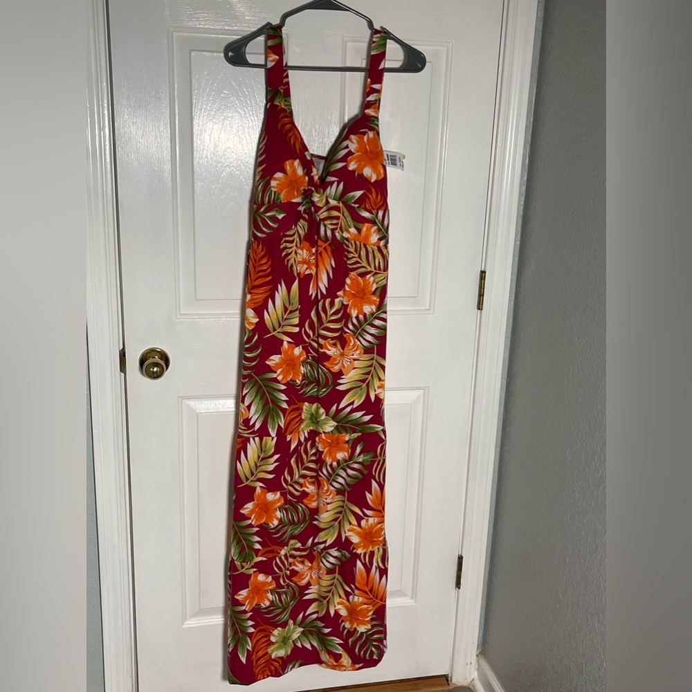 NWT Jamie and Layla 3x tropical print maxi dress- red floral with built in cups